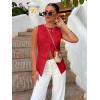 imageCicy Bell Womens Round Neck Waistcoat Vest Summer Button up Vest Tops Casual Business Fitted Sleeveless BlazerRed