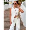 imageCicy Bell Womens Round Neck Waistcoat Vest Summer Button up Vest Tops Casual Business Fitted Sleeveless BlazerWhite