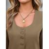 imageCicy Bell Womens Scoop Neck Casual Blazer Button Down Split Hem Fitted Business Work Suit JacketsDark Khaki