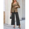 imageCicy Bell Womens Scoop Neck Casual Blazer Button Down Split Hem Fitted Business Work Suit JacketsDark Khaki