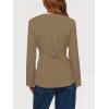 imageCicy Bell Womens Scoop Neck Casual Blazer Button Down Split Hem Fitted Business Work Suit JacketsDark Khaki