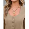 imageCicy Bell Womens Scoop Neck Casual Blazer Button Down Split Hem Fitted Business Work Suit JacketsKhaki