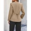 imageCicy Bell Womens Scoop Neck Casual Blazer Button Down Split Hem Fitted Business Work Suit JacketsKhaki