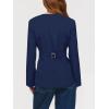 imageCicy Bell Womens Scoop Neck Casual Blazer Button Down Split Hem Fitted Business Work Suit JacketsNavy