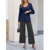 imageCicy Bell Womens Scoop Neck Casual Blazer Button Down Split Hem Fitted Business Work Suit JacketsNavy