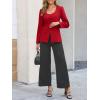 imageCicy Bell Womens Scoop Neck Casual Blazer Button Down Split Hem Fitted Business Work Suit JacketsRed