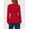 imageCicy Bell Womens Scoop Neck Casual Blazer Button Down Split Hem Fitted Business Work Suit JacketsRed