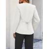 imageCicy Bell Womens Scoop Neck Casual Blazer Button Down Split Hem Fitted Business Work Suit JacketsWhite