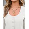 imageCicy Bell Womens Scoop Neck Casual Blazer Button Down Split Hem Fitted Business Work Suit JacketsWhite
