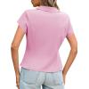 imageCicy Bell Womens Short Sleeve Collared Polo Shirts Cotton Fitted Blouse Summer Casual V Neck TopsPink