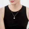 imageCicy Bell Womens Simulated Pearl Necklace Platinum Plated Cubic Zirconia 10mm Shell Pearl Elegant Pendant Necklace for Gifts 177 with 2 ExtenderGold