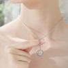 imageCicy Bell Womens Simulated Pearl Necklace Platinum Plated Cubic Zirconia 10mm Shell Pearl Elegant Pendant Necklace for Gifts 177 with 2 ExtenderPink