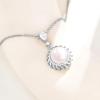 imageCicy Bell Womens Simulated Pearl Necklace Platinum Plated Cubic Zirconia 10mm Shell Pearl Elegant Pendant Necklace for Gifts 177 with 2 ExtenderPink