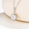 imageCicy Bell Womens Simulated Pearl Necklace Platinum Plated Cubic Zirconia 10mm Shell Pearl Elegant Pendant Necklace for Gifts 177 with 2 ExtenderPink