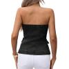 imageCicy Bell Womens Strapless Denim Vest Summer Button Down Jean Tube Tops Y2k Going Out Fitted Bandeau Shirts WaistcoatBlack