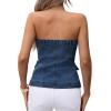 imageCicy Bell Womens Strapless Denim Vest Summer Button Down Jean Tube Tops Y2k Going Out Fitted Bandeau Shirts WaistcoatBlue