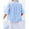 imageCicy Bell Womens Summer Button Down Shirts Short Ruffle Puff Sleeve Cotton Blouses Dressy Casual Ladies TopsLight Blue