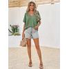 imageCicy Bell Womens Summer Oversized TShirts V Neck Rolled Short Sleeve Casual Tops Loose Fit Tunic TeesArmy Green