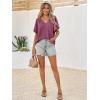imageCicy Bell Womens Summer Oversized TShirts V Neck Rolled Short Sleeve Casual Tops Loose Fit Tunic TeesWine Red