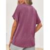 imageCicy Bell Womens Summer Oversized TShirts V Neck Rolled Short Sleeve Casual Tops Loose Fit Tunic TeesWine Red