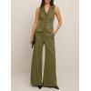 imageCicy Bell Womens Vest Sets Summer 2 Piece Outfits Button Crop Blazer Vest and Wide Leg Pant SuitsArmy Green