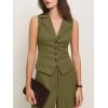 imageCicy Bell Womens Vest Sets Summer 2 Piece Outfits Button Crop Blazer Vest and Wide Leg Pant SuitsArmy Green