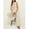 imageCicy Bell Womens Vest Sets Summer 2 Piece Outfits Button Crop Blazer Vest and Wide Leg Pant SuitsBeige