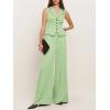 imageCicy Bell Womens Vest Sets Summer 2 Piece Outfits Button Crop Blazer Vest and Wide Leg Pant SuitsLight Green