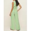 imageCicy Bell Womens Vest Sets Summer 2 Piece Outfits Button Crop Blazer Vest and Wide Leg Pant SuitsLight Green
