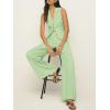 imageCicy Bell Womens Vest Sets Summer 2 Piece Outfits Button Crop Blazer Vest and Wide Leg Pant SuitsLight Green