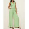imageCicy Bell Womens Vest Sets Summer 2 Piece Outfits Button Crop Blazer Vest and Wide Leg Pant SuitsLight Green
