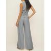 imageCicy Bell Womens Vest Sets Summer 2 Piece Outfits Button Crop Blazer Vest and Wide Leg Pant SuitsLight Grey