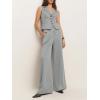 imageCicy Bell Womens Vest Sets Summer 2 Piece Outfits Button Crop Blazer Vest and Wide Leg Pant SuitsLight Grey