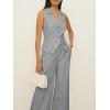 imageCicy Bell Womens Vest Sets Summer 2 Piece Outfits Button Crop Blazer Vest and Wide Leg Pant SuitsLight Grey