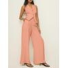 imageCicy Bell Womens Vest Sets Summer 2 Piece Outfits Button Crop Blazer Vest and Wide Leg Pant SuitsPink