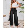 imageCicy Bell Womens Wide Leg Flare Jeans Casual Baggy High Waisted Stretchy Trendy Front Seam Denim PantsBlack