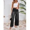 imageCicy Bell Womens Wide Leg Flare Jeans Casual Baggy High Waisted Stretchy Trendy Front Seam Denim PantsBlack