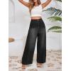 imageCicy Bell Womens Wide Leg Flare Jeans Casual Baggy High Waisted Stretchy Trendy Front Seam Denim PantsBlack