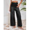 imageCicy Bell Womens Wide Leg Flare Jeans Casual Baggy High Waisted Stretchy Trendy Front Seam Denim PantsBlack
