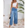 imageCicy Bell Womens Wide Leg Flare Jeans Casual Baggy High Waisted Stretchy Trendy Front Seam Denim PantsBlue