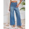 imageCicy Bell Womens Wide Leg Flare Jeans Casual Baggy High Waisted Stretchy Trendy Front Seam Denim PantsBlue