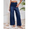 imageCicy Bell Womens Wide Leg Flare Jeans Casual Baggy High Waisted Stretchy Trendy Front Seam Denim PantsNavy