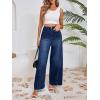 imageCicy Bell Womens Wide Leg Flare Jeans Casual Baggy High Waisted Stretchy Trendy Front Seam Denim PantsNavy