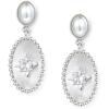 imageCicy Bell Platinum Plated Dangle Earrings for Women Trendy Mother of Pearl Cubic Zirconia Shell Pearl Drop Earrings Jewelry GiftWhite Gold
