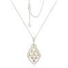 imageCicy Bell Platinum Plated Pendant Necklace for Women Hollow Swing Drop Zirconia Vintage Dainty Trend Jewelry Gift 177quot  19quot ExtenderWhite Gold