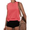 imageCicy Bell Womens Cropped Workout Tank Tops Summer Casual Sleeveless Sweatshirts Athletic Gym Crew Neck TeesCoral