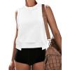 imageCicy Bell Womens Cropped Workout Tank Tops Summer Casual Sleeveless Sweatshirts Athletic Gym Crew Neck TeesWhite