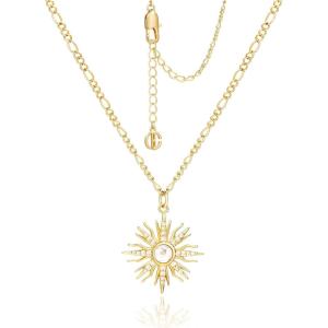 imageCicy Bell 18k Gold Plated Necklace for Women Princess Cubic Zirconia Dainty Pendant Necklace Trend Jewelry Gift 177quot  19quot ExtenderStyle BGold