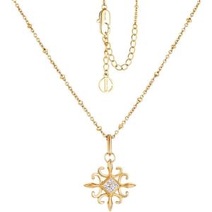 imageCicy Bell 18k Gold Plated Necklace for Women Princess Cubic Zirconia Dainty Pendant Necklace Trend Jewelry Gift 177quot  19quot ExtenderYellow Gold