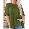 imageCicy Bell Women Summer Babydoll Tops Oversized Short Sleeve Peplum Tunic T Shirt Casual Loose Fit BlouseArmy Green